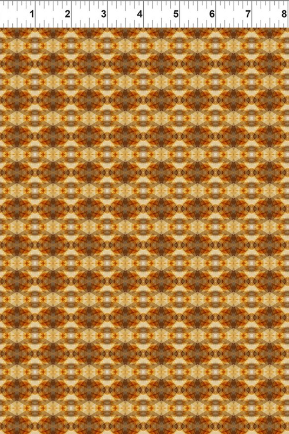 Falling Leaves Multi Prism fabric by Jason Yenter for In The Beginning Fabrics – allover geometric kaleidoscope prism pattern in warm golden amber and caramel tones, perfect for autumn and cozy quilt projects, 100% cotton, 3 yard cut