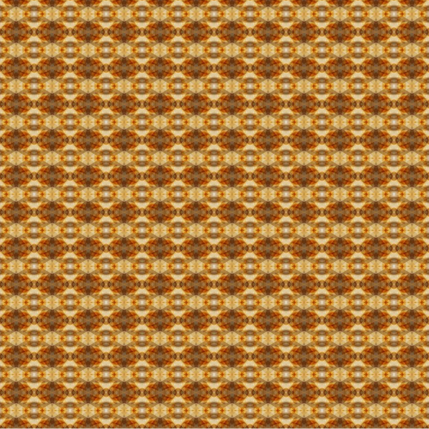 Falling Leaves Multi Prism quilting cotton fabric showing allover geometric kaleidoscope prism pattern – warm golden amber and rich caramel tones by Jason Yenter for In The Beginning Fabrics, 100% cotton, 3 yard cut