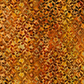 Falling Leaves Multi Diamond Leaves fabric by Jason Yenter for In The Beginning Fabrics with ruler showing print scale – leaf sprigs over diamond geometric grid in rich burnt orange, amber, and golden tones, 100% cotton, 3 yard cut