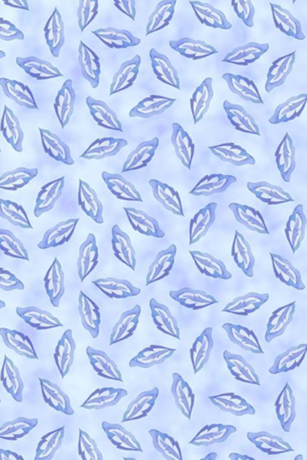 Daydreams Blue Tonal Leaves fabric by Jason Yenter for In The Beginning Fabrics – delicate ditsy leaves in soft periwinkle and lavender on dreamy cornflower blue watercolor ground, perfect for spring and blender quilt projects, digitally printed, 100% cotton, 3 yard cut