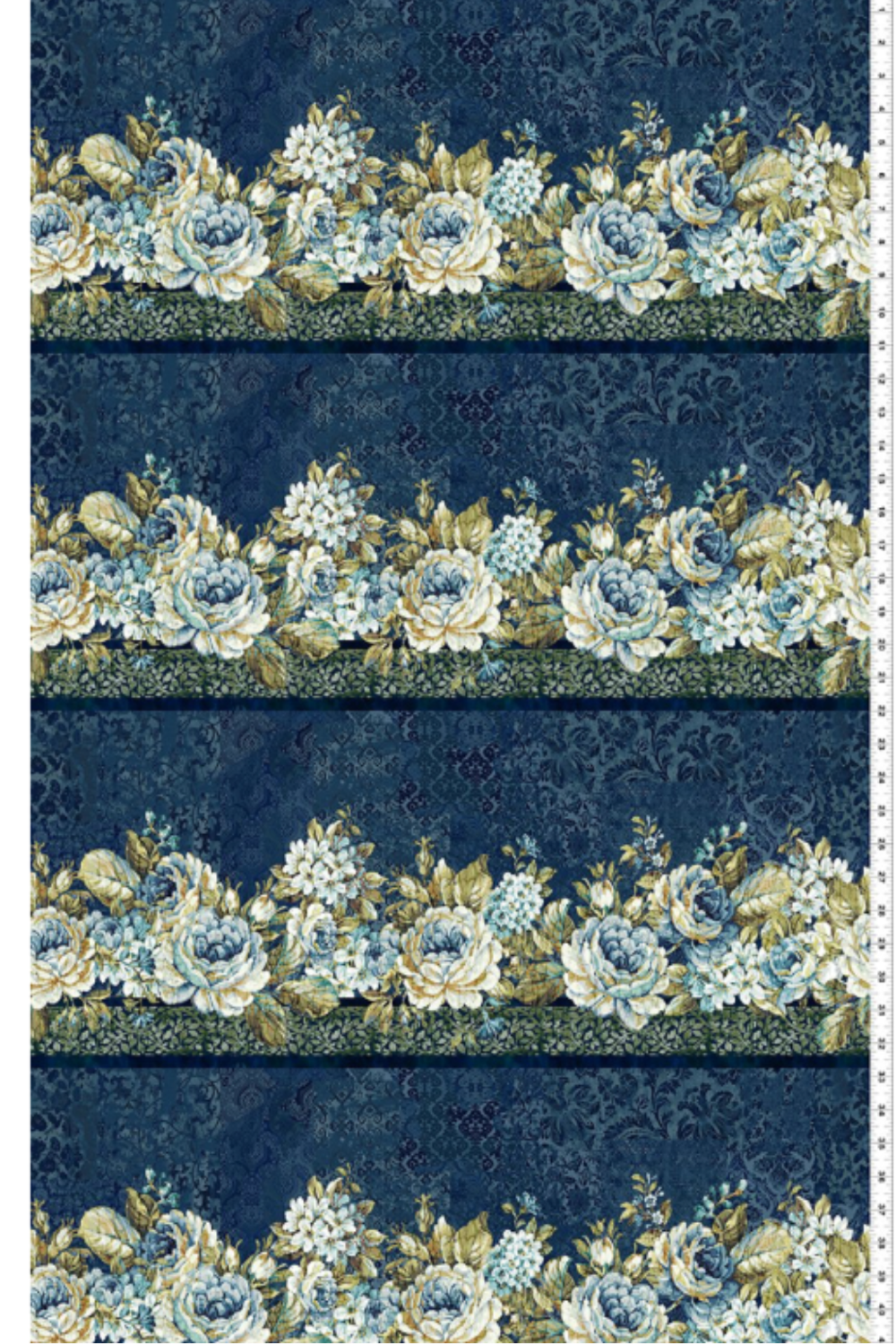 Carpet Bag Romance Blue Border Print 3 Yard Cut Fabric – by Jason Yenter for In The Beginning Fabrics