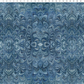 Carpet Bag Romance Blue Marble quilting cotton fabric with ruler showing scale – intricate symmetrical marbled damask with kaleidoscopic feathered medallion pattern in deep steel blue, slate, and navy with shimmering white highlights by Jason Yenter for In The Beginning Fabrics, 100% cotton, 3 yard cut