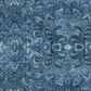 Carpet Bag Romance Blue Marble fabric by Jason Yenter for In The Beginning Fabrics – intricate symmetrical marbled damask with kaleidoscopic feathered medallion pattern in deep steel blue, slate, and navy with shimmering white highlights, perfect for vintage and antique-inspired quilt projects, 100% cotton, 3 yard cut