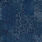 Carpet Bag Romance Blue Brocade fabric by Jason Yenter for In The Beginning Fabrics with ruler showing print scale – tonal patchwork of damask, brocade, scrollwork, and medallion motifs in deep navy and steel blue, 100% cotton, 3 yard cut