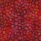 Allure Red Lanterns fabric by Jason Yenter for In The Beginning Fabrics with ruler showing print scale – allover striped oval lantern pattern in rich crimson, ruby, magenta, and orange on deep burgundy ground, 100% cotton, 3 yard cut