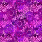 I Dream In Color Sunflower Magenta fabric by Jason Yenter for In The Beginning Fabrics with ruler showing print scale – dense allover tonal shadow floral in magenta, hot pink, fuchsia, and deep purple watercolor wash, perfect for bold jewel-toned quilt projects, 100% cotton, 3 yard cut