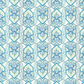 Wonders Of The Ocean Abstract quilting cotton fabric showing allover ogee trellis lattice with ornate Art Nouveau botanical medallions featuring feathery fronds, scrolling tendrils, and dotted borders in turquoise, cobalt blue, and chartreuse green on crisp white by Jason Yenter for In The Beginning Fabrics, 100% cotton, 3 yard cut