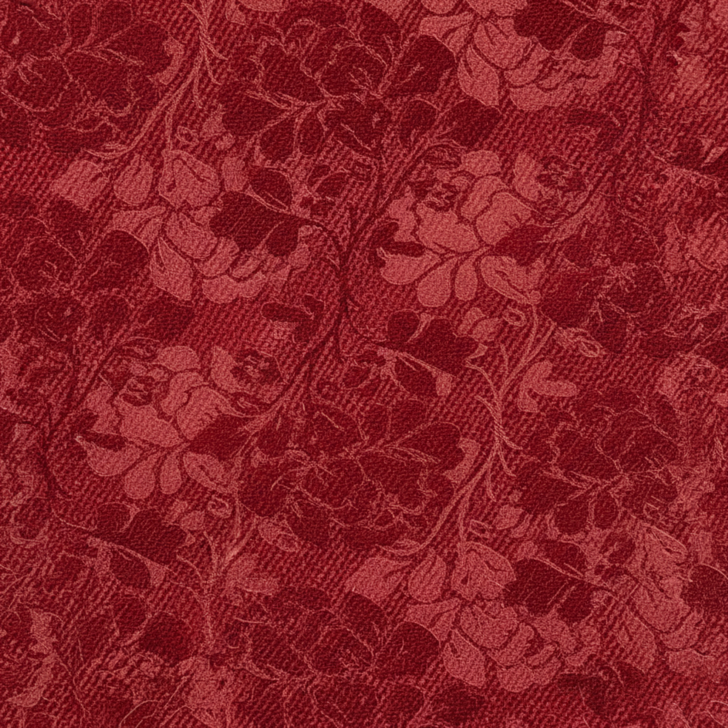 Close-up detail of Prism Orange Rose fabric showing intricate pattern and weave texture