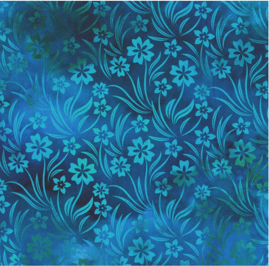 Prism Blue Blooms 3-yard cut