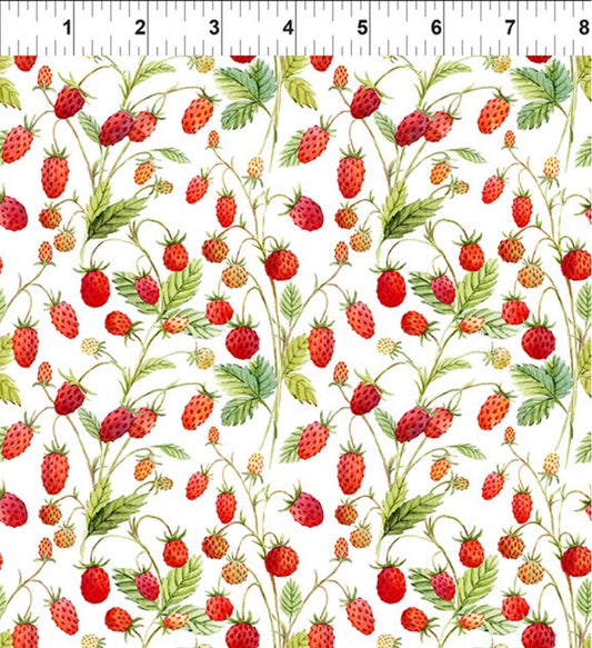 Hedgehog Hollow White Strawberries 3-yard cut