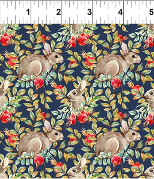 Hedgehog Hollow Blue Bunnies 3-yard cut