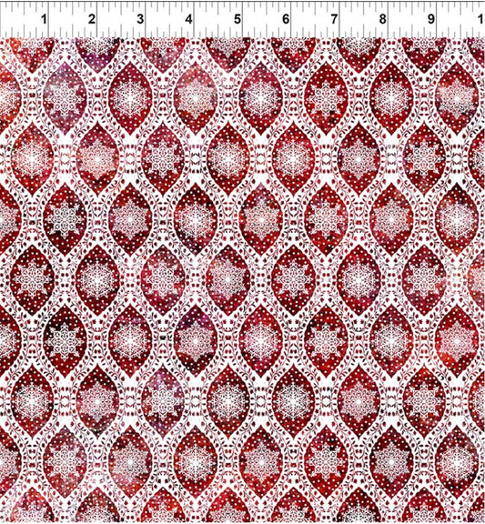 Nature's Winter Red Snowflake Ogee 3-yard cut