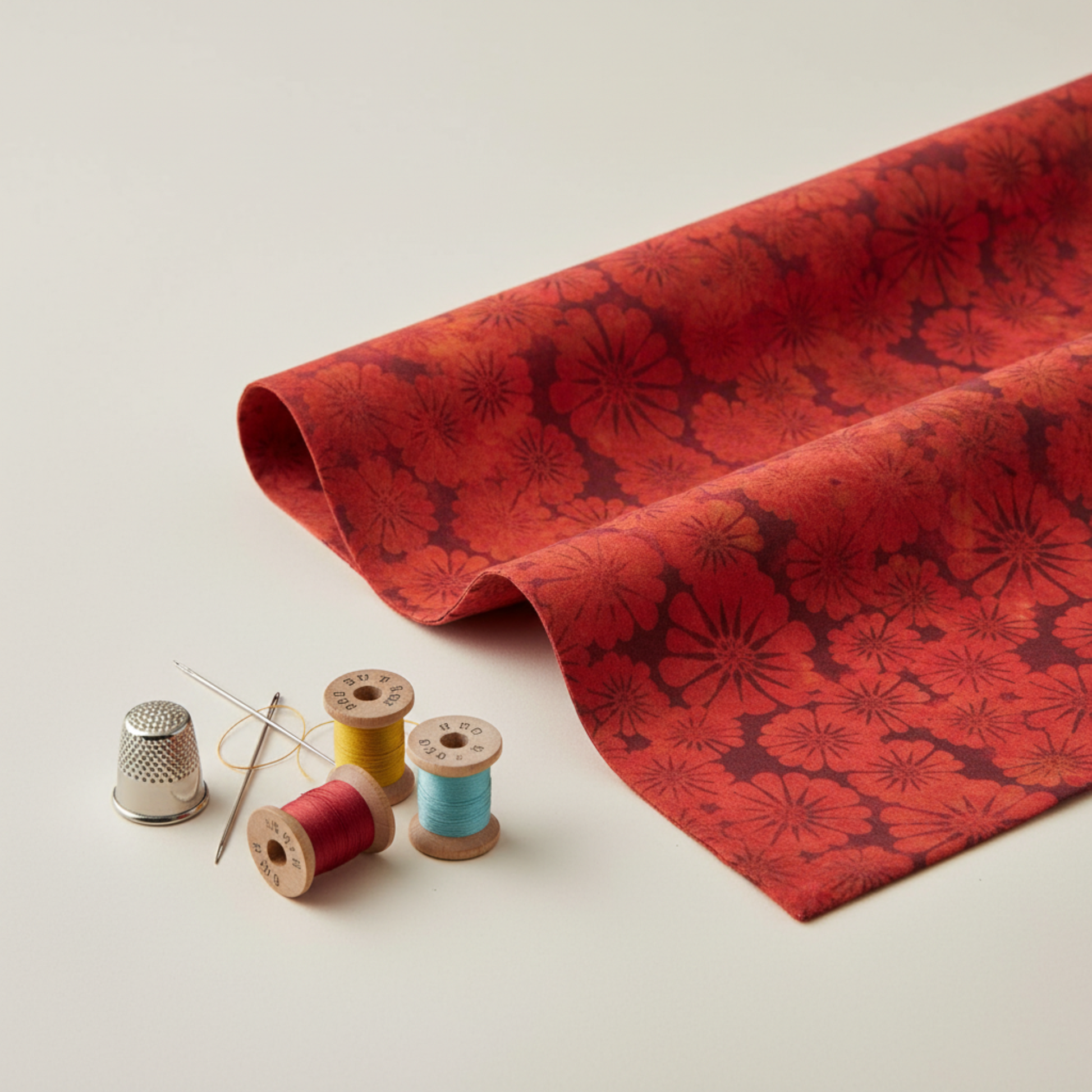 Sunshine Red Daisies by Jason Yenter - alternate view highlighting bold red tones and pattern detail