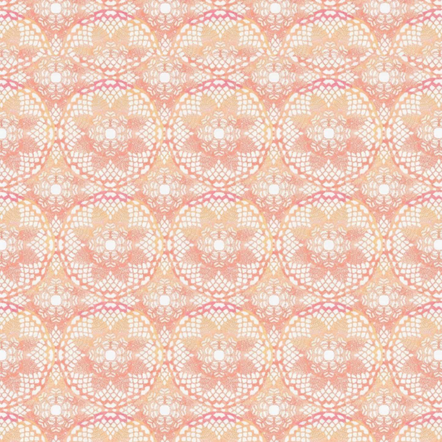 Coral lace motif pattern on premium 100% cotton quilting fabric