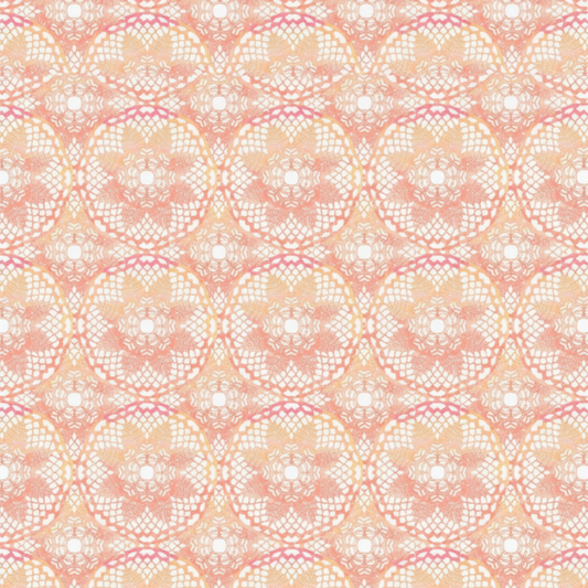 Coral lace motif pattern on premium 100% cotton quilting fabric