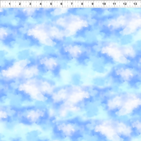 Jungle Friends Blue Clouds 3-yard cut