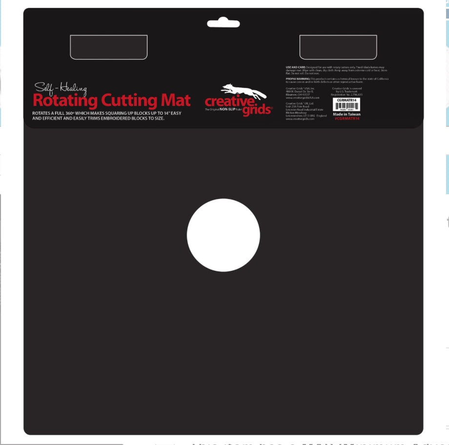 Creative Grids Self-Healing Rotating Rotary Cutting Mat 14in x 14in