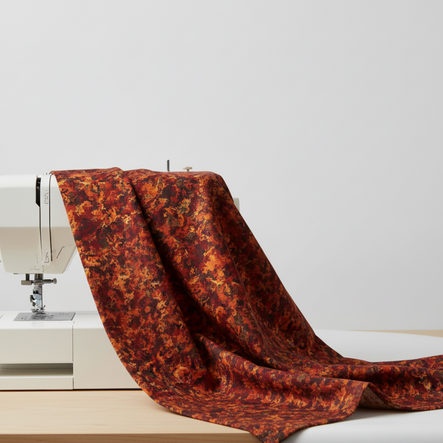 A Year of Art Autumn Texture fabric draped to show natural movement and soft hand of 100% cotton quilting fabric