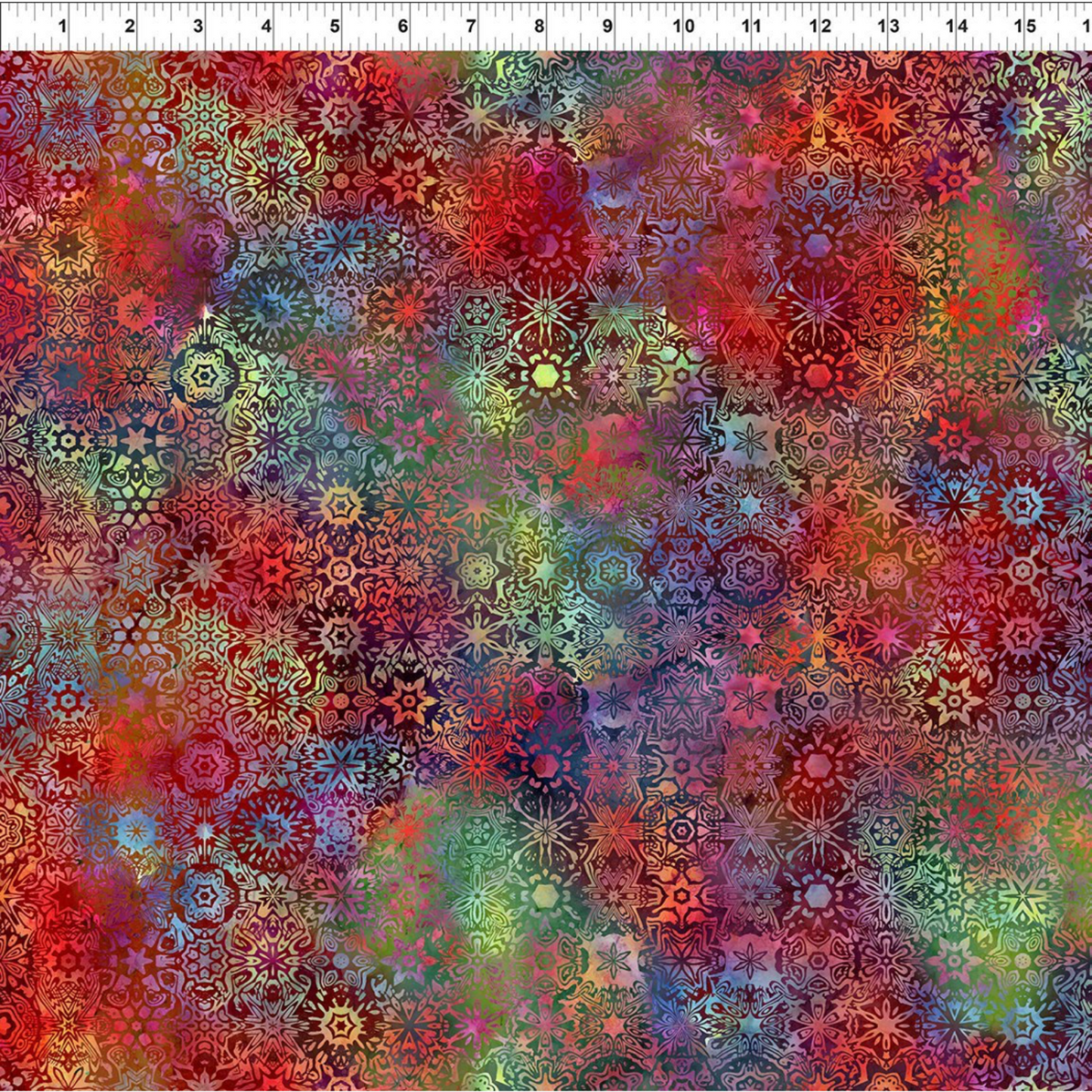 Impressions Multi Small Mosaic fabric draped to show natural movement and soft hand of 100% premium cotton