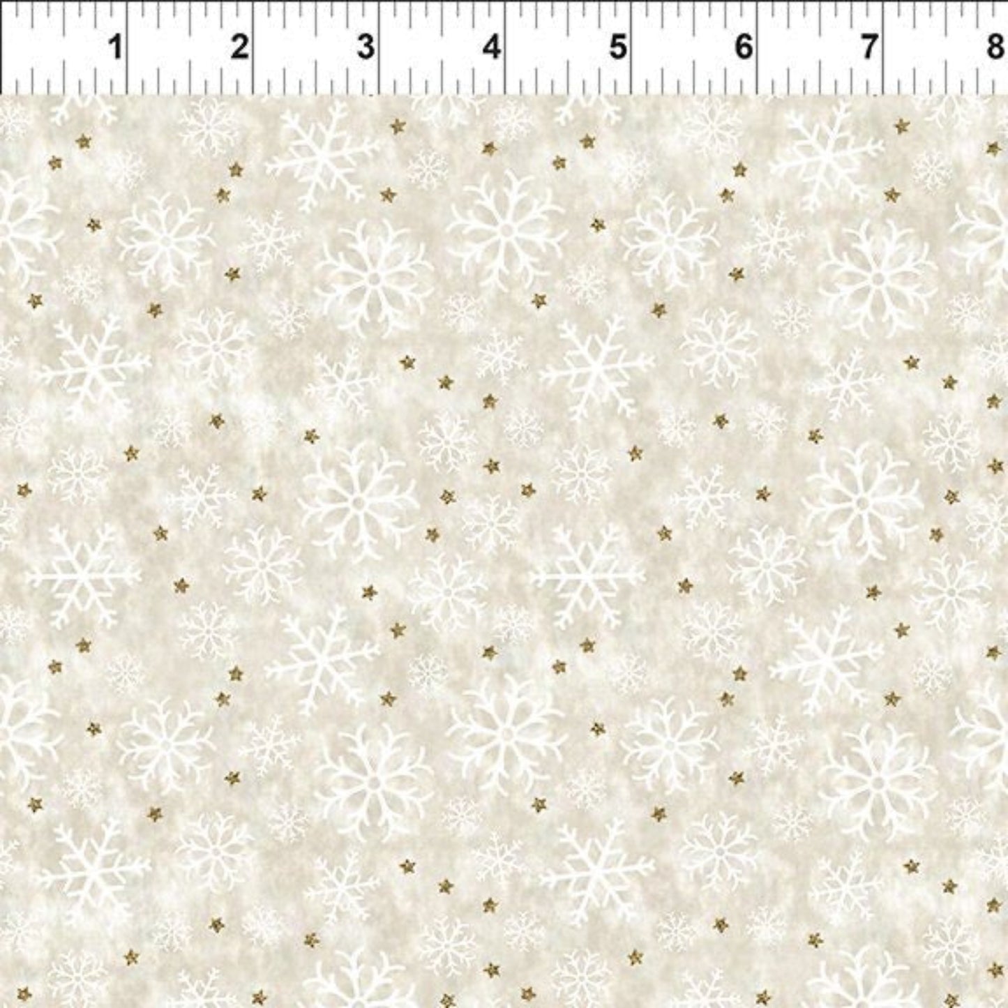 Winter Solstice II Cream Snowflakes Metallic – fabric – colorful textile design