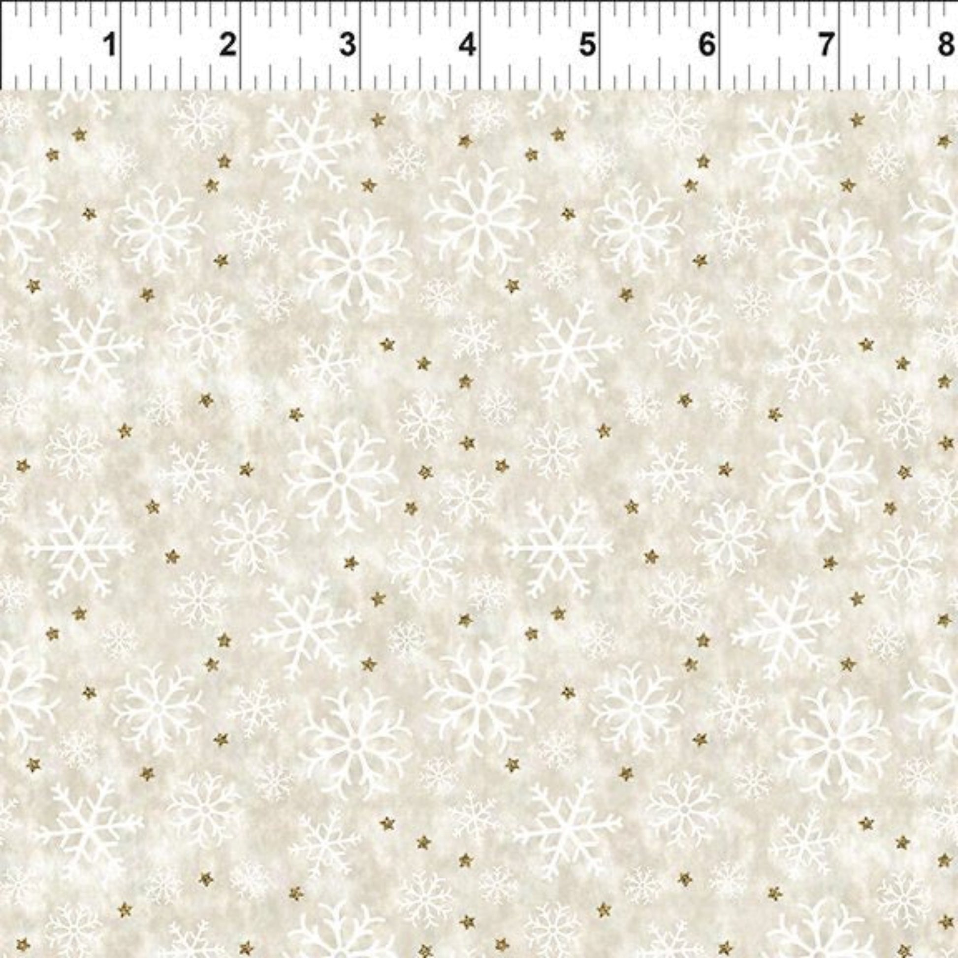 Winter Solstice II Cream Snowflakes Metallic – fabric – colorful textile design