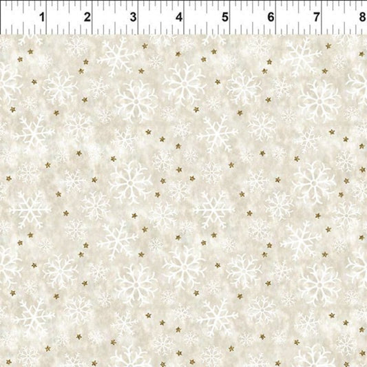 Winter Solstice II Cream Snowflakes Metallic – fabric – colorful textile design