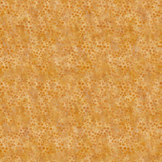 Autumn Celebration Gold Berries quilting cotton with delicate golden vines and berries – fall botanical fabric.