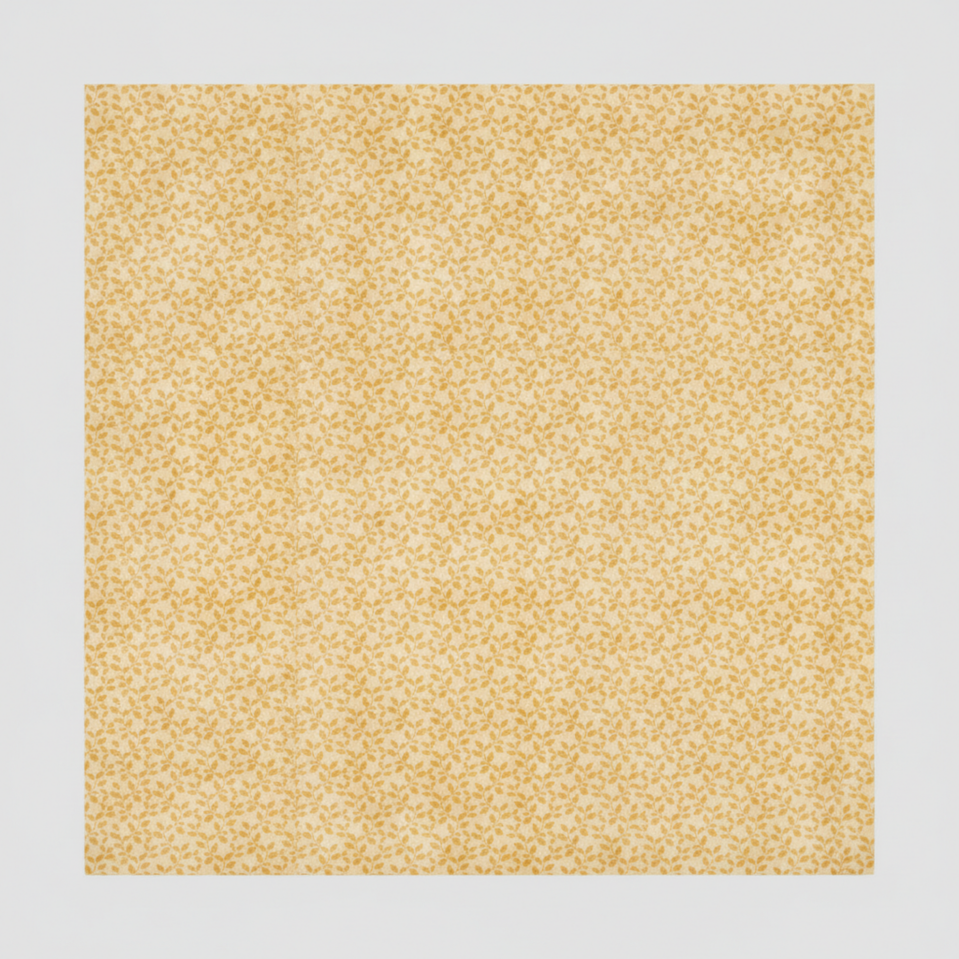 Detailed view of Autumn Celebration Gold Vines cotton fabric highlighting subtle vine movement and texture