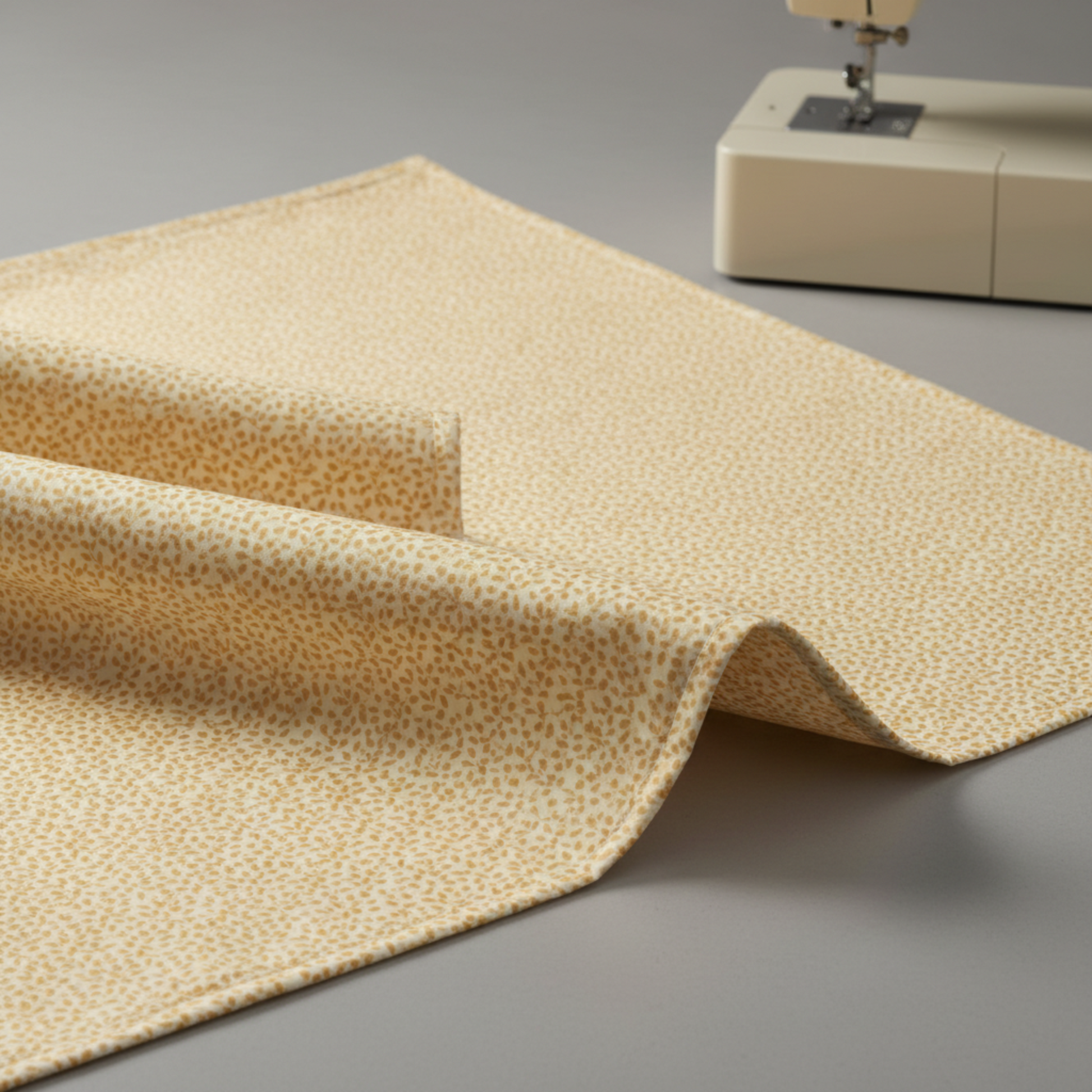 Autumn Celebration Gold Vines quilting cotton fabric spread showing scale of the vine design