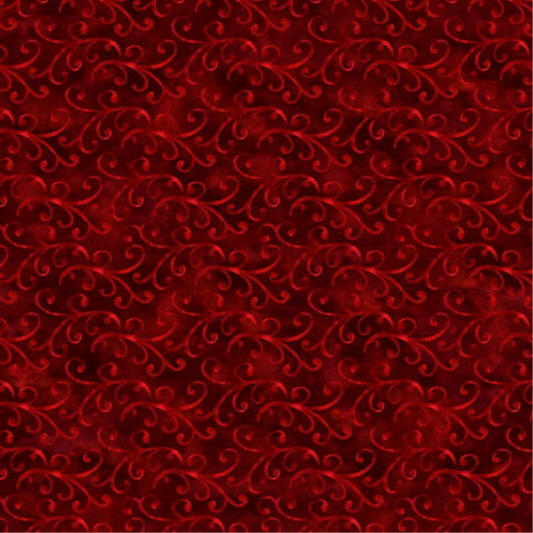 Impressions Red Dots quilting cotton fabric with bright red and warm multicolor dot pattern – premium quilter’s fabric