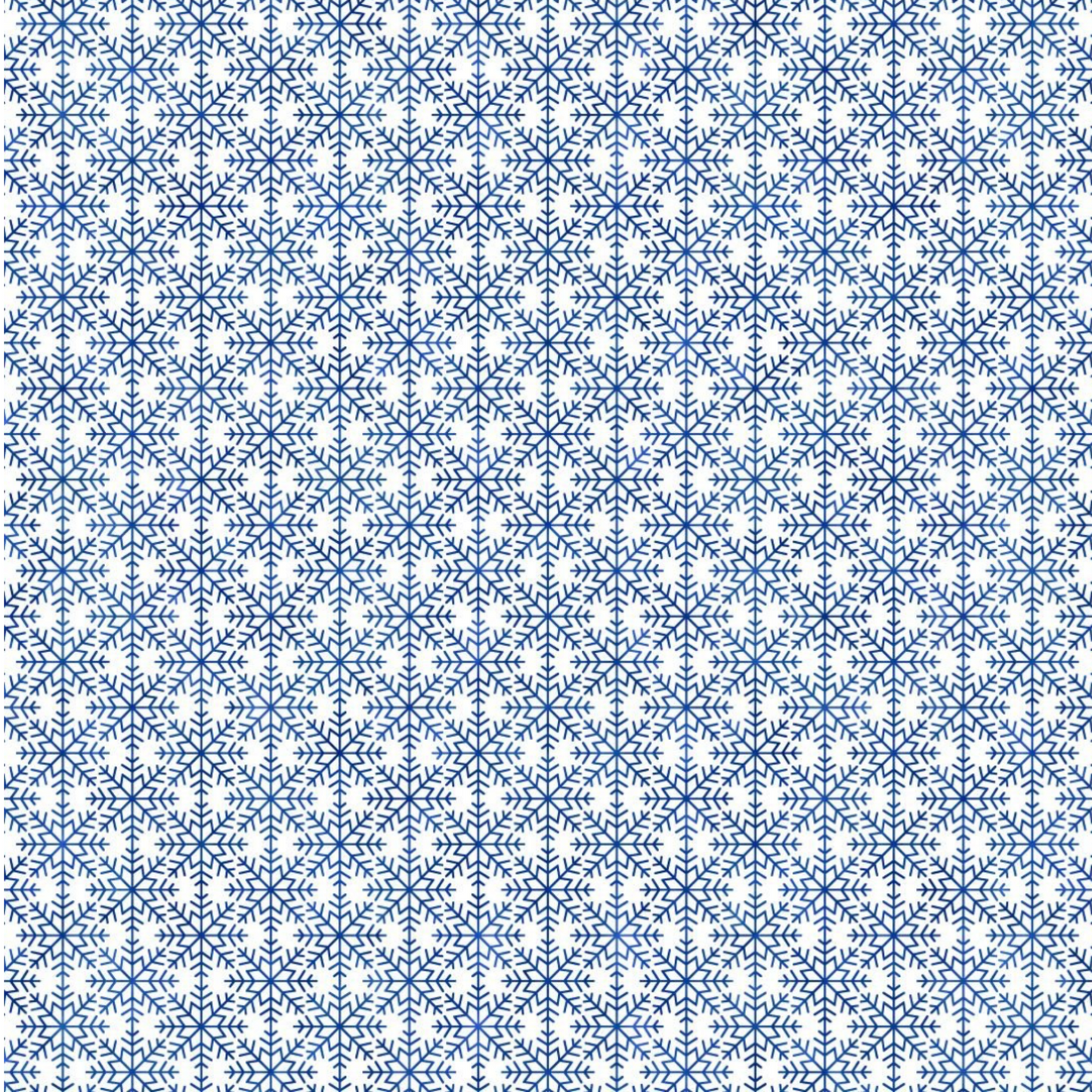 NYSNO Blue Snowflake Grid quilting cotton fabric with geometric blue snowflake pattern on winter background