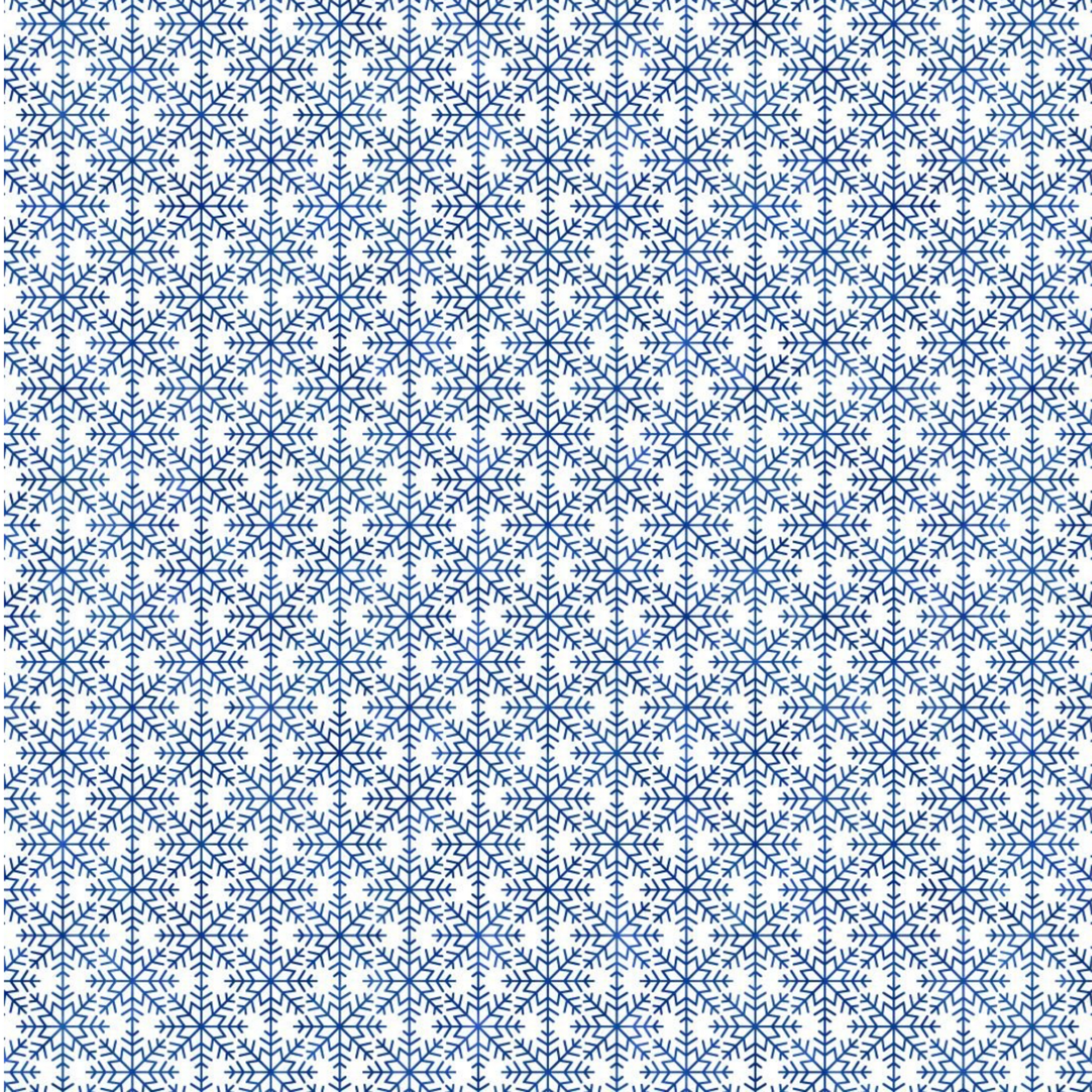 NYSNO Blue Snowflake Grid quilting cotton fabric with geometric blue snowflake pattern on winter background