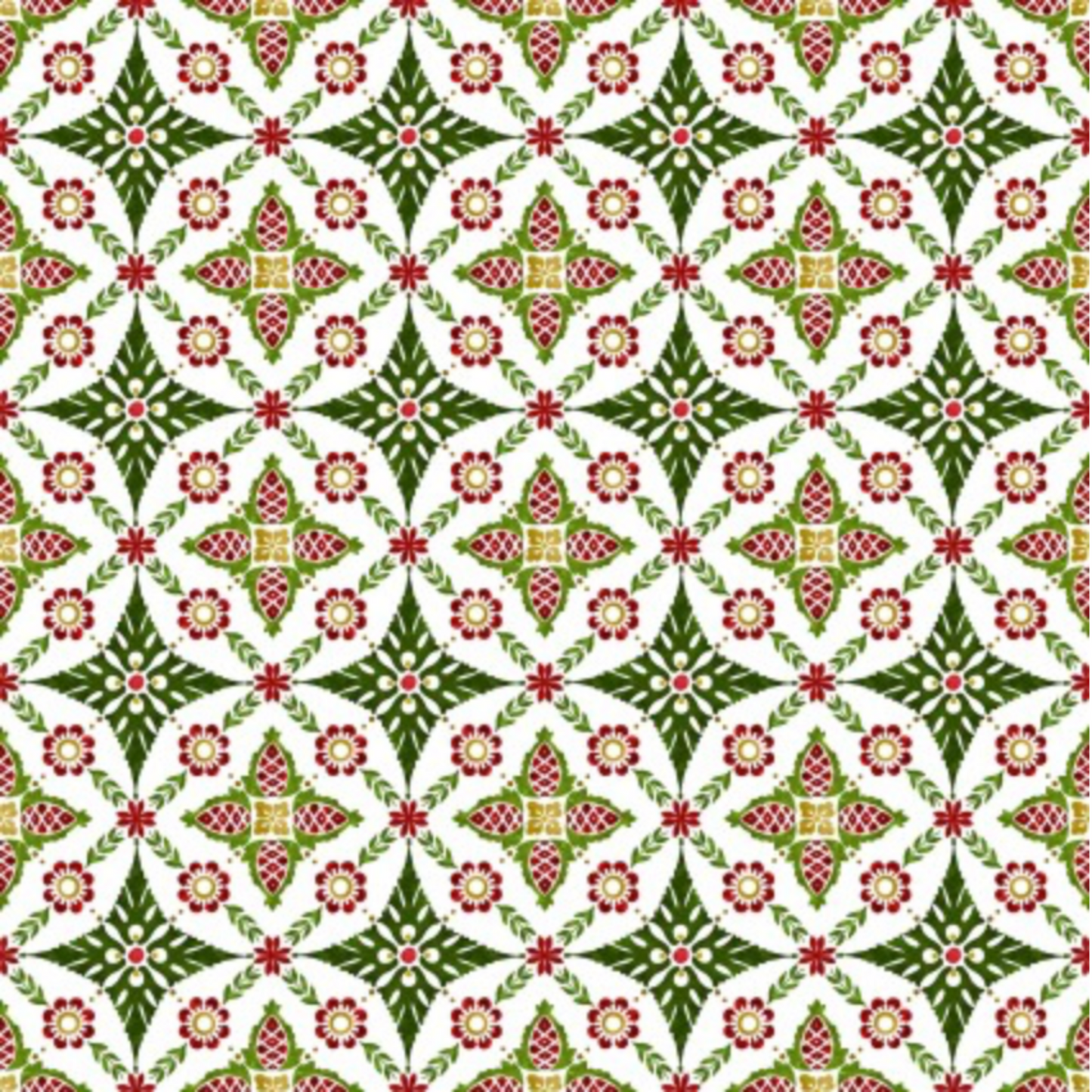 NYSNO Multicolor Garland quilting cotton fabric with festive multicolor garland pattern on winter background
