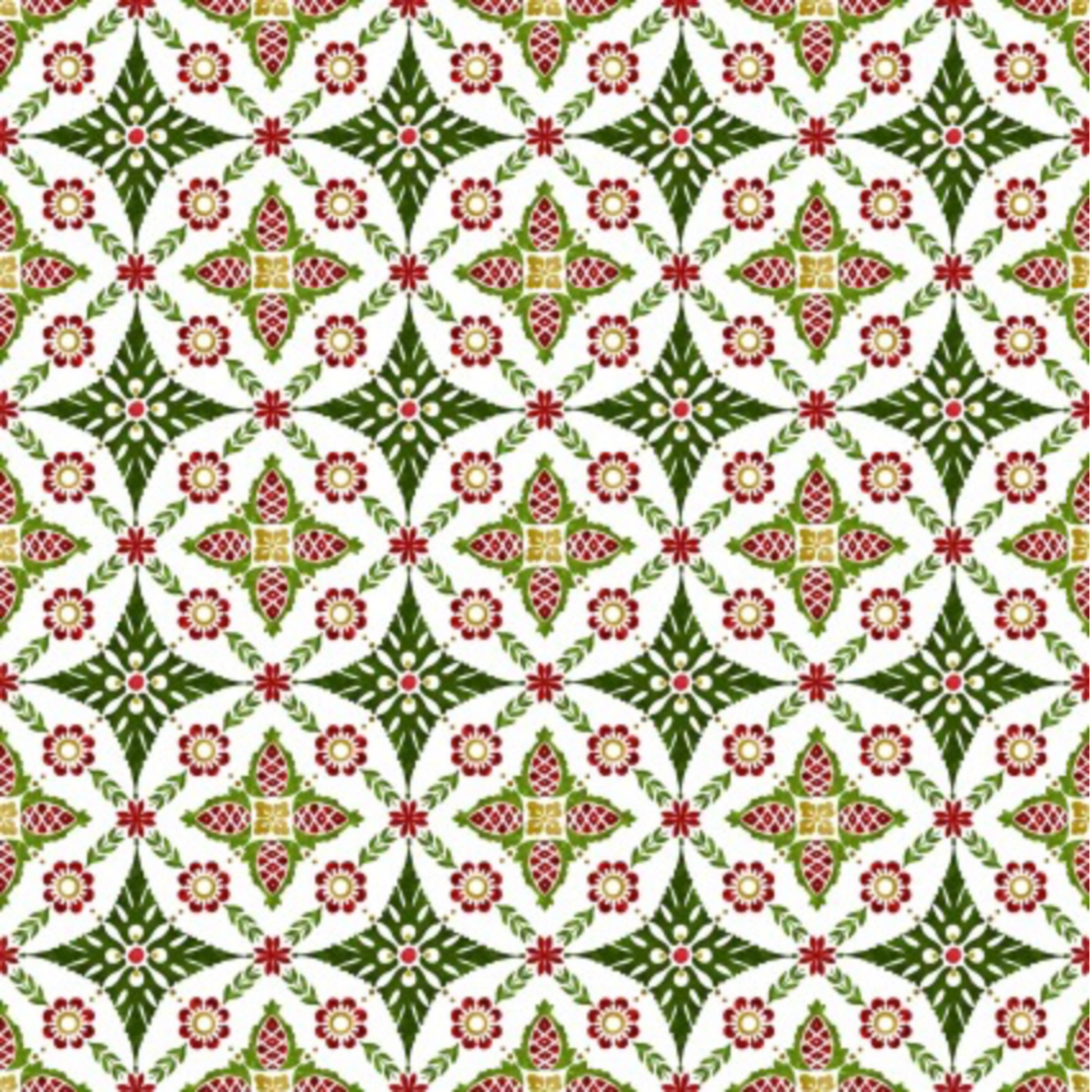 NYSNO Multicolor Garland quilting cotton fabric with festive multicolor garland pattern on winter background