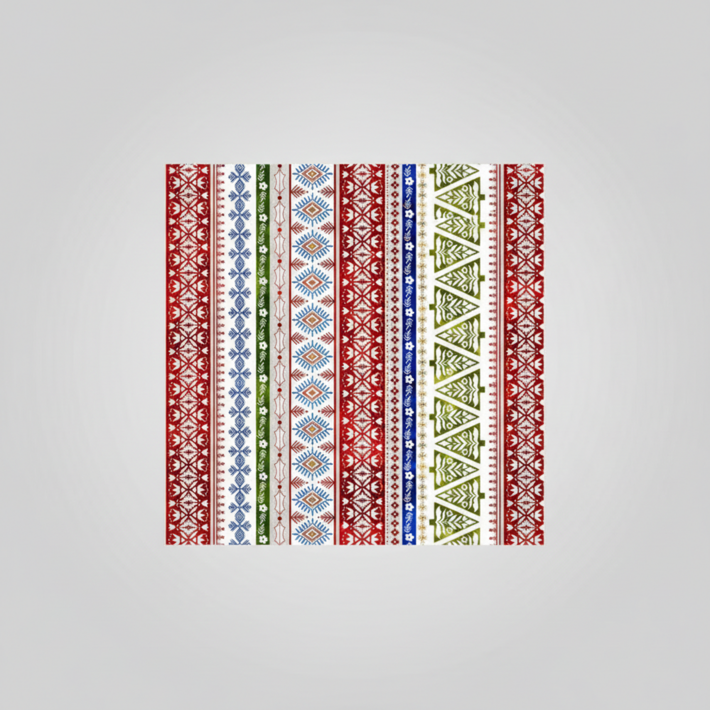 Close-up of NYSNO Multicolor Stripe quilting cotton showing detailed vibrant stripes in festive colors