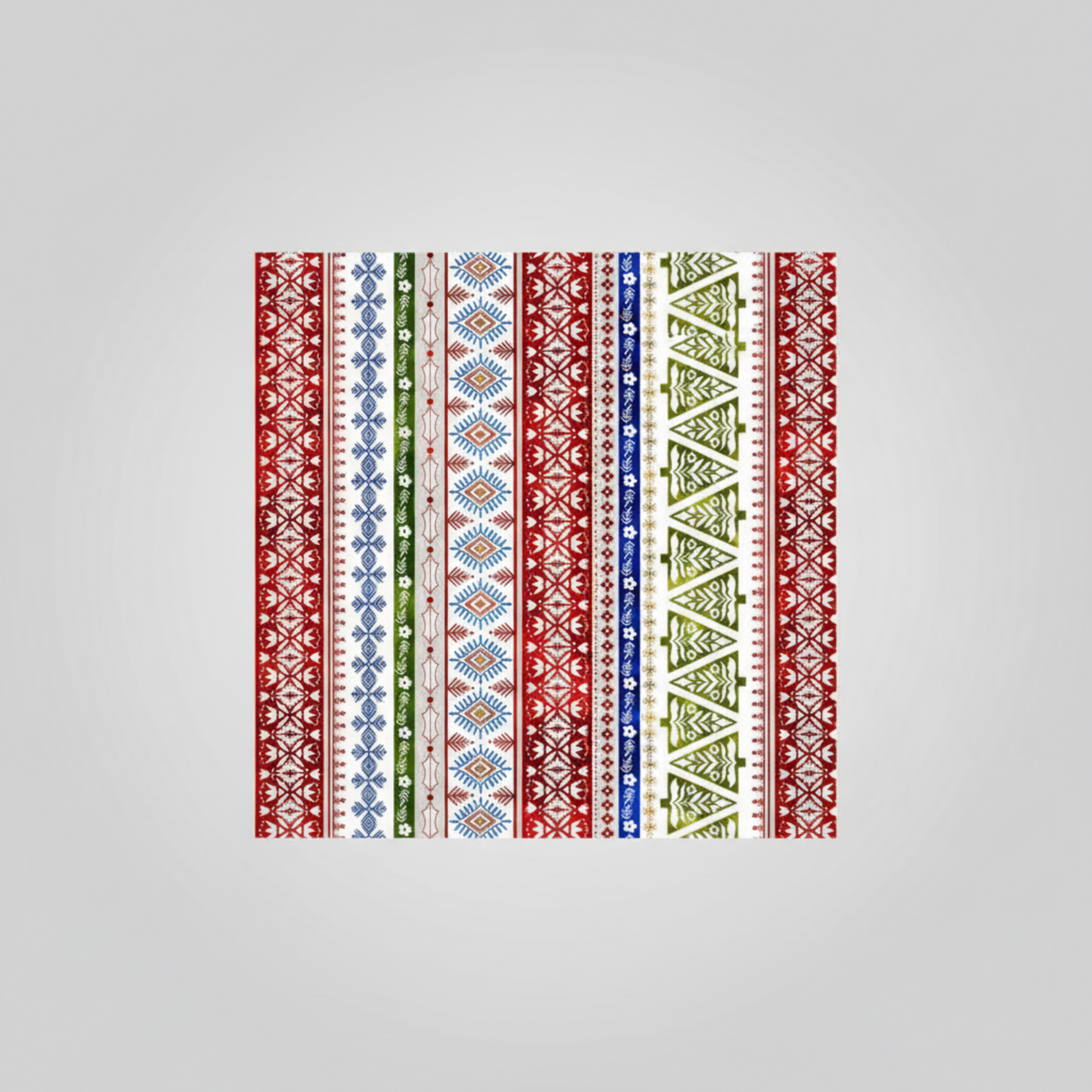 Close-up of NYSNO Multicolor Stripe quilting cotton showing detailed vibrant stripes in festive colors