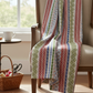 NYSNO Multicolor Stripe quilting cotton fabric with pleated folds showing drape – lifestyle shot for quilters