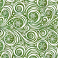 Winter Solstice II Green on White Snow Swirl quilting cotton by Jason Yenter for In The Beginning Fabrics — elegant white scroll swirls with nestled snowflakes and scattered stars on mottled watercolor green, versatile background and blender fabric for Christmas quilts, table runners, stockings, tree skirts, and holiday home décor, 100% cotton. Quilt blocks shown for inspiration. Coordinating fabrics and quilt patterns are available at IraRobi Quilts.