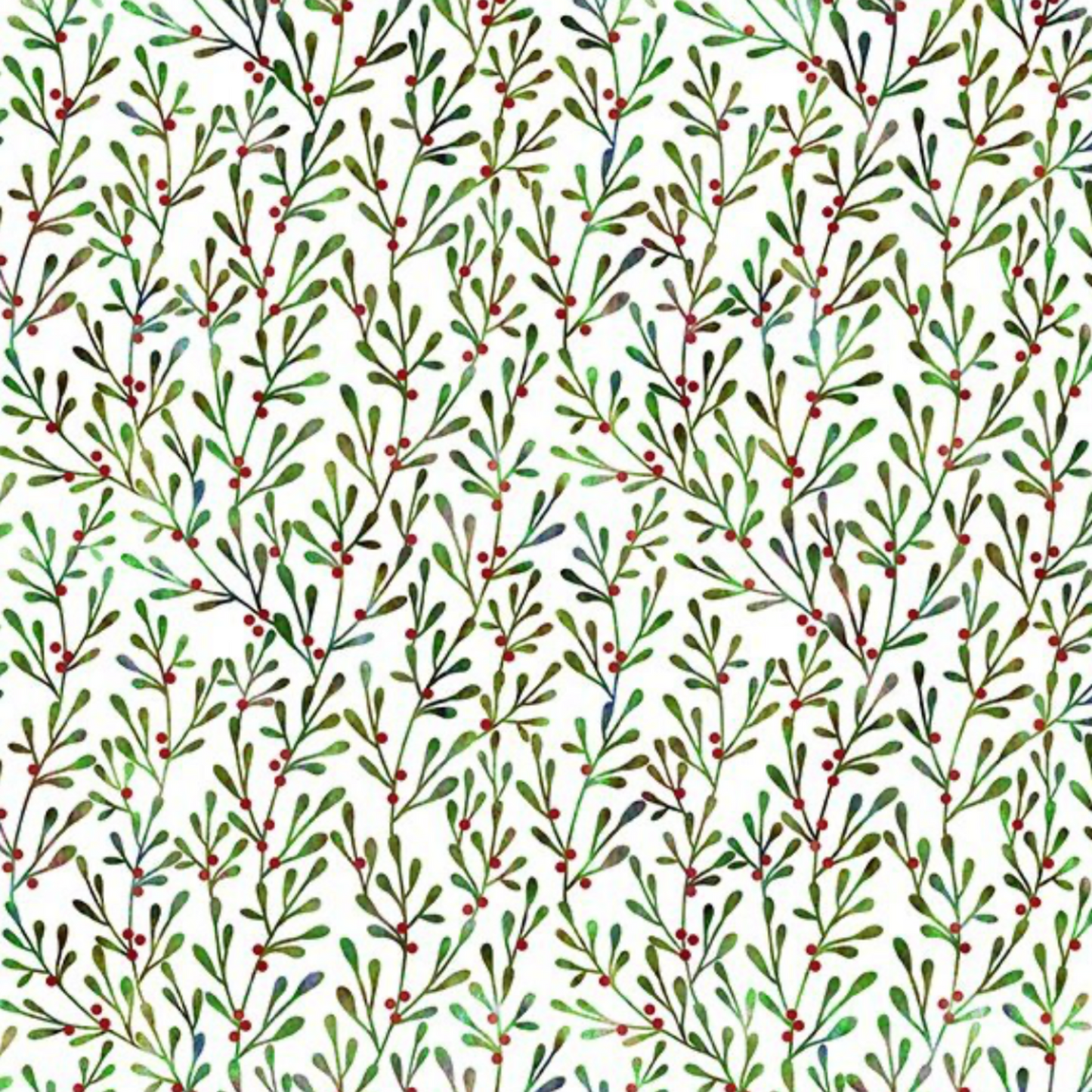 Winter Solstice II White Branches quilting cotton fabric with delicate white branch pattern on winter background