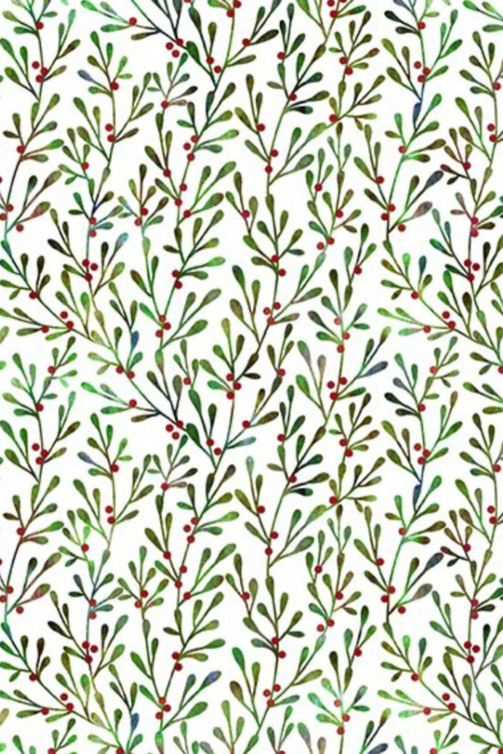 Winter Solstice II White Branches quilting cotton by Jason Yenter for In The Beginning Fabrics — painterly allover mistletoe sprigs in sage and forest green with red berries on white, beautiful coordinate for holiday and Christmas quilts, table runners, and seasonal home décor, 100% cotton. Quilt blocks shown for inspiration. Coordinating fabrics and quilt patterns are available at IraRobi Quilts.