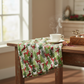 Detailed view of Winter Solstice II Multi Deer Metallic cotton fabric highlighting elegant deer and metallic design