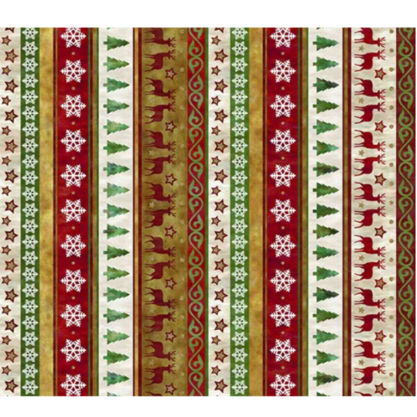 Winter Solstice II Multi Stripe Metallic quilting cotton fabric with elegant multicolor stripes and metallic accents
