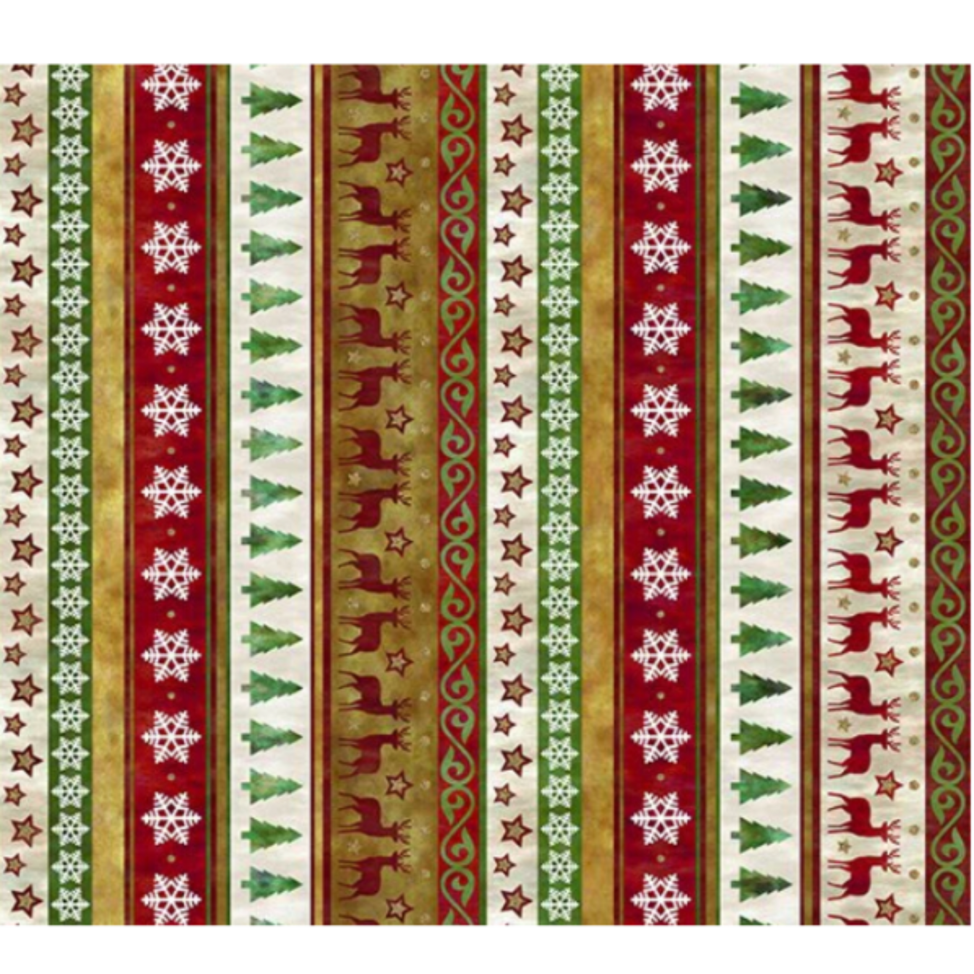 Winter Solstice II Multi Stripe Metallic quilting cotton fabric with elegant multicolor stripes and metallic accents