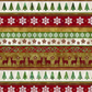 Winter Solstice II Multi Stripe Metallic quilting cotton by Jason Yenter for In The Beginning Fabrics — repeating vertical Christmas stripes featuring white snowflakes on crimson, watercolor Christmas trees on cream, burgundy reindeer silhouettes on gold with Celtic scrollwork, and stars on white, with metallic accents throughout, 100% cotton, 43–44" wide. Quilt blocks shown for inspiration. Coordinating fabrics and quilt patterns are available at IraRobi Quilts.