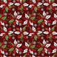 Winter Solstice II Red Poinsettia Metallic quilting cotton fabric with elegant red poinsettias and metallic accents