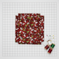 Detailed view of Winter Solstice II Red Poinsettia Metallic cotton fabric highlighting elegant poinsettias and metallic design
