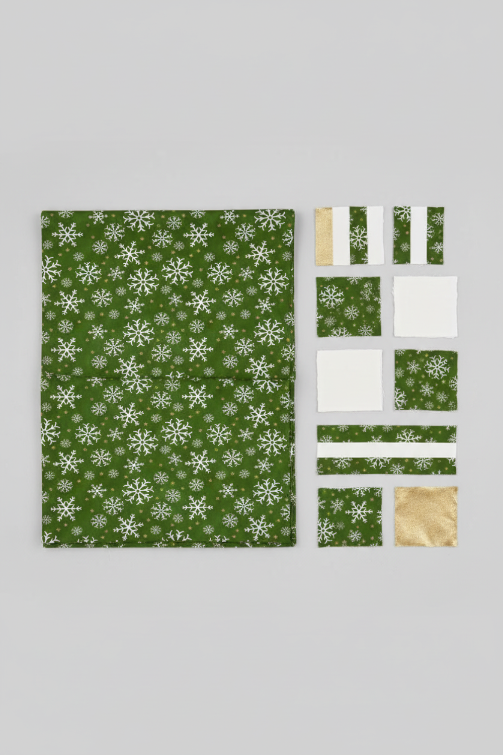 Winter Solstice II Green Snowflakes Metallic