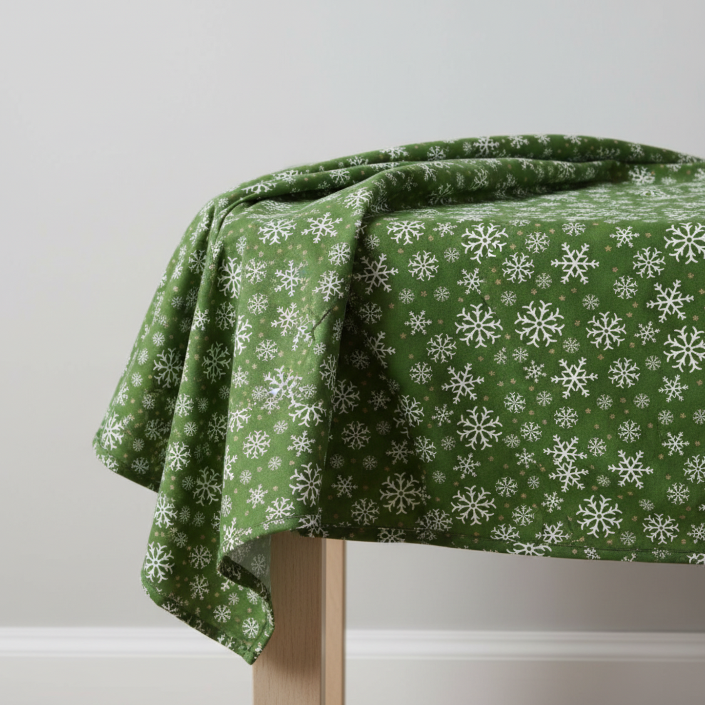 Winter Solstice II Green Snowflakes Metallic