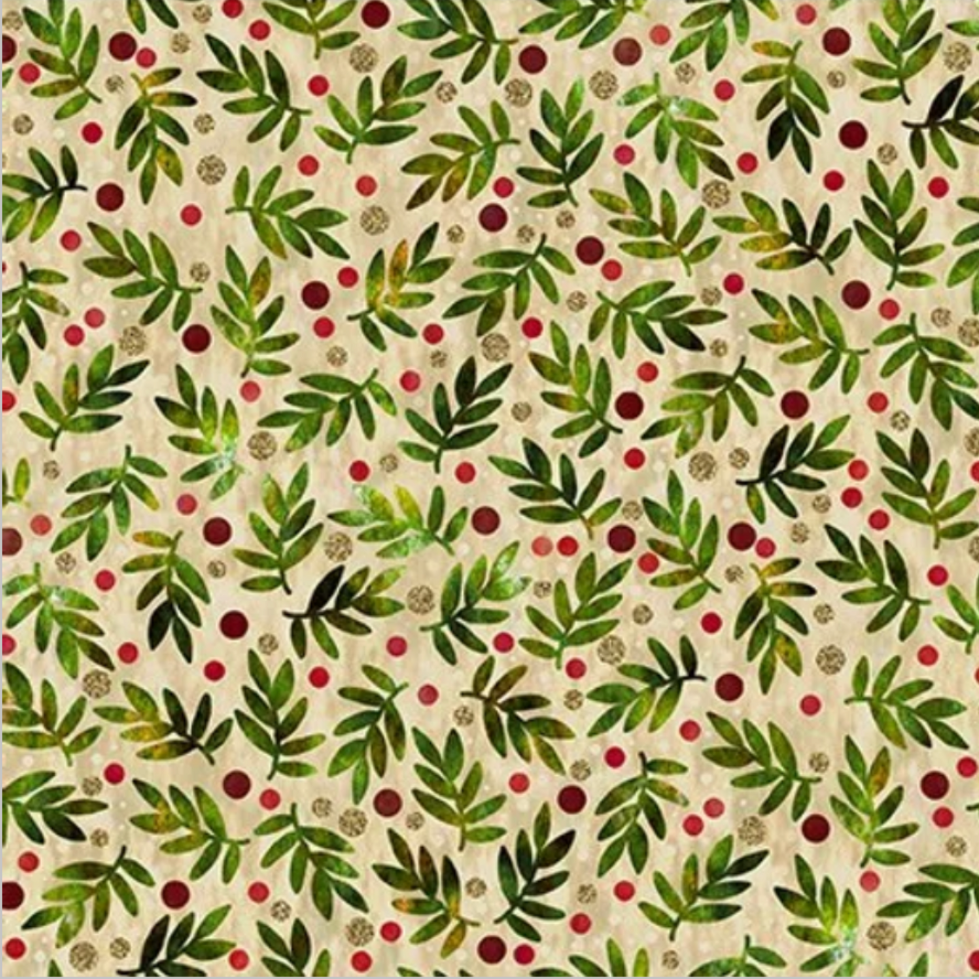 Winter Solstice II Beige Twigs Metallic quilting cotton fabric by Jason Yenter – premium 100% cotton showing natural twigs with metallic accents