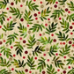 Winter Solstice II Beige Twigs Metallic quilting cotton by Jason Yenter for In The Beginning Fabrics — tossed watercolor green fern sprigs with scattered red berry dots and gold metallic berry clusters on warm beige ground, a lively botanical blender and coordinate fabric for holiday quilts, table runners, and seasonal home décor, 100% cotton with metallic accents. Coordinating fabrics and quilt patterns are available at IraRobi Quilts.